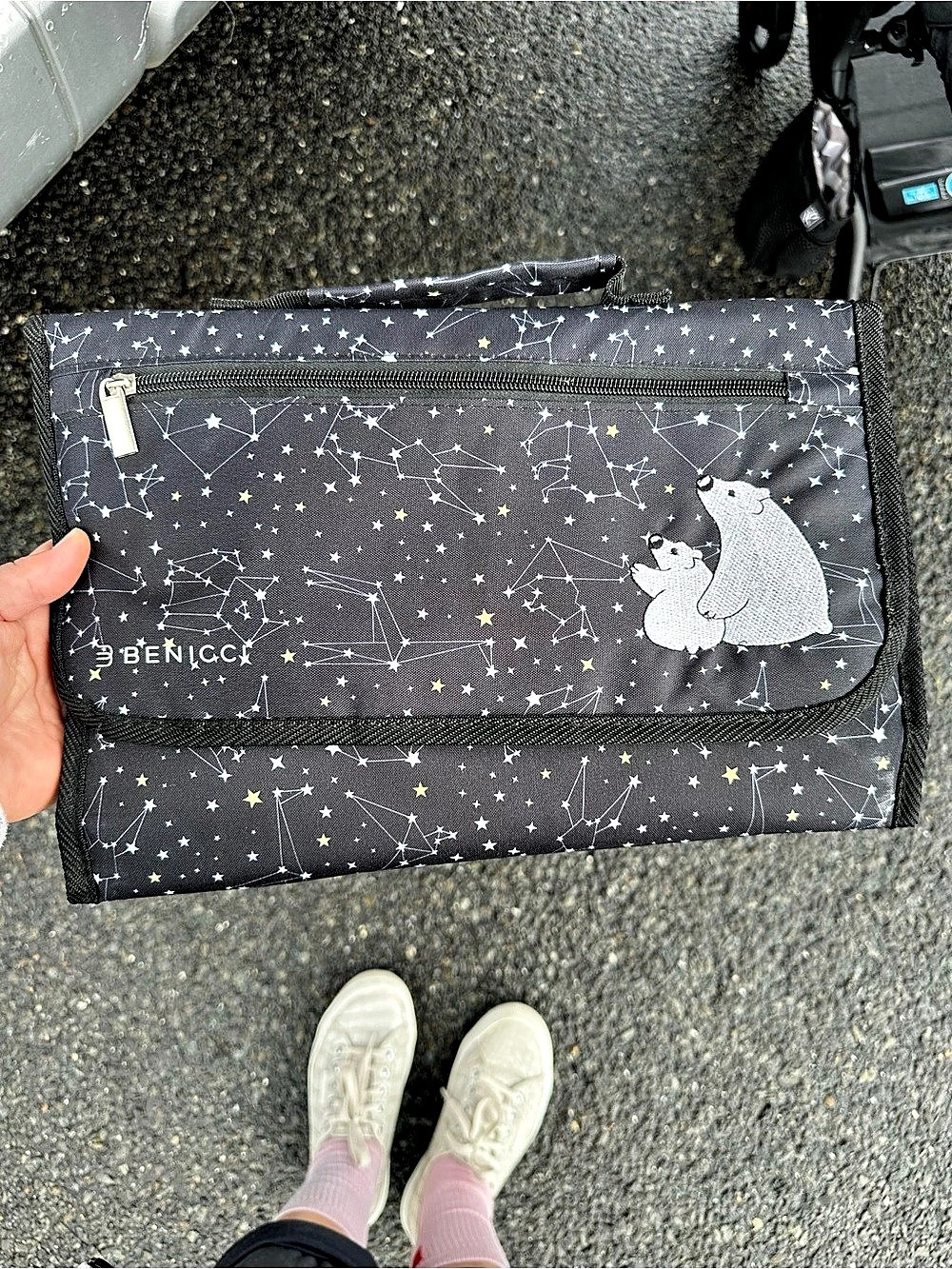 Benicci Star & Constellation Polar Bear Portable Changing Pad & Baby Bag NEW